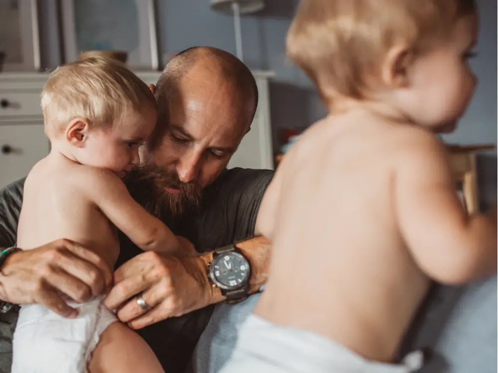 A father with his two sons.